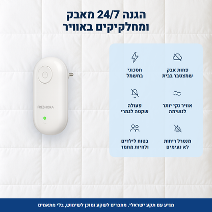 ™Freshora Air מסייע להפחית חלקיקי אבק באוויר